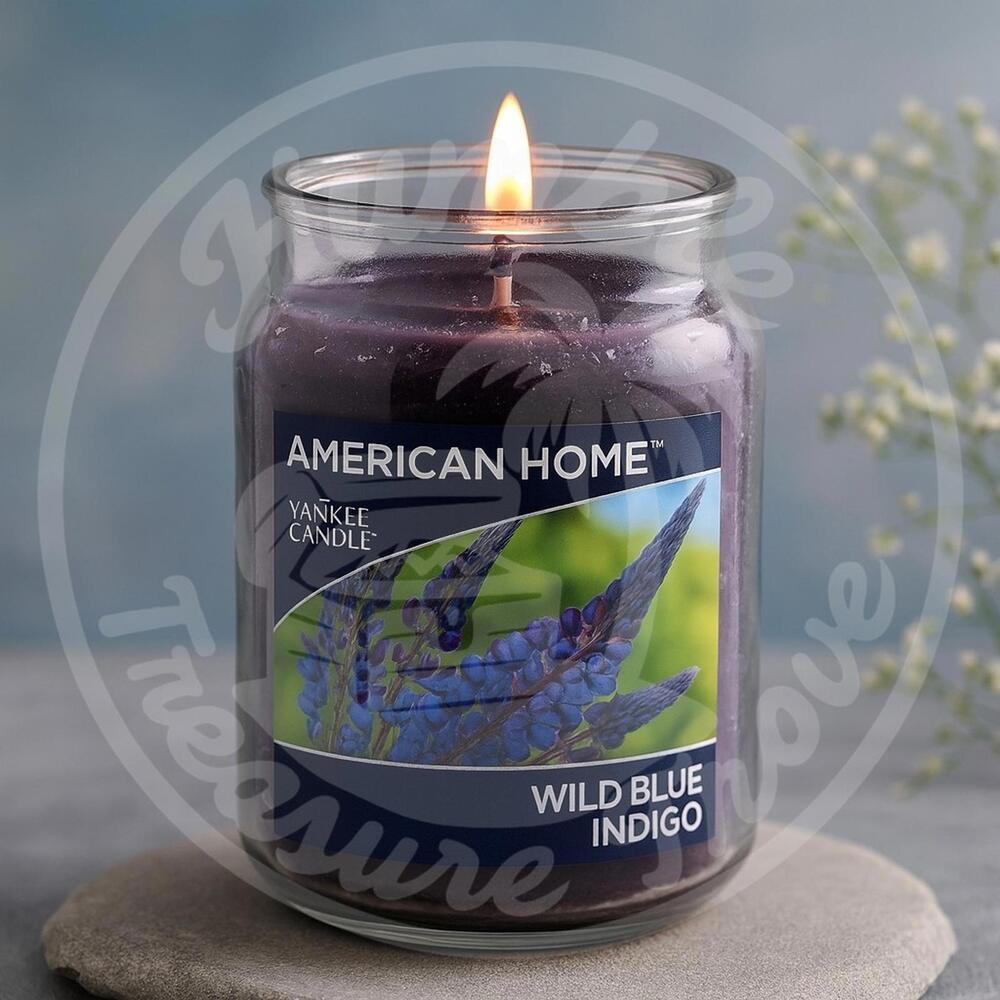 American Home by Yankee Candle Wild Blue Indigo‎ 19oz Jar Candle Fresh Floral